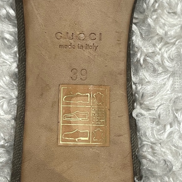 Gucci Leather and GG Canvas Slide Sandals Heels - Picture 9 of 10